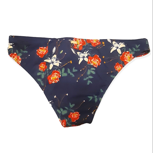 ROXY large navy floral frill bikini bottom EUC - Picture 5 of 7